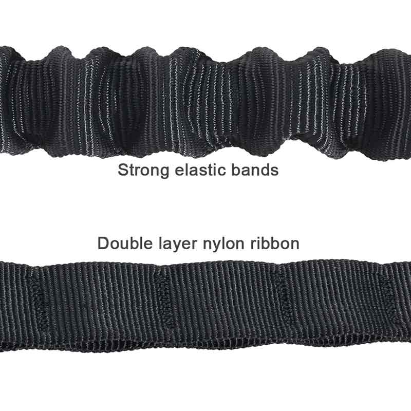 Strong Elastic Nylon GSD Colony Dog Leash With Double Handle and Carabiner
