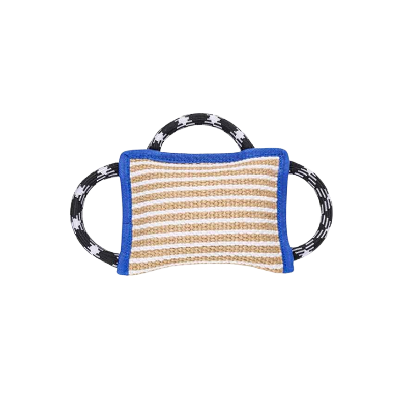 Three handle German Shepherd jute bite pillow