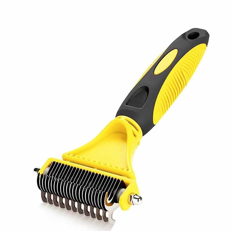Yellow Stainless Steel Double Sided, German Shepherd Dog Grooming Brush - GSD Colony Shop