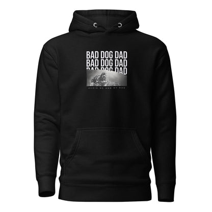 Bad Dog Dad Hoodie for German Shepherd lovers and owners, black color - GSD Colony