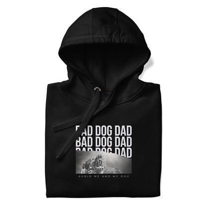Bad Dog Dad Hoodie for German Shepherd lovers and owners, black color - GSD Colony