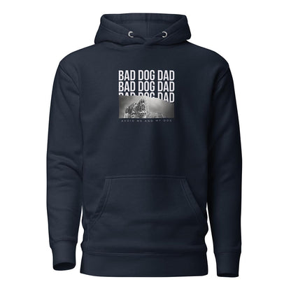 Bad Dog Dad Hoodie for German Shepherd lovers and owners, navy blue color - GSD Colony