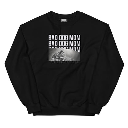 Bad dog mom sweatshirt for German Shepherd lovers and owners, black color - GSD Colony