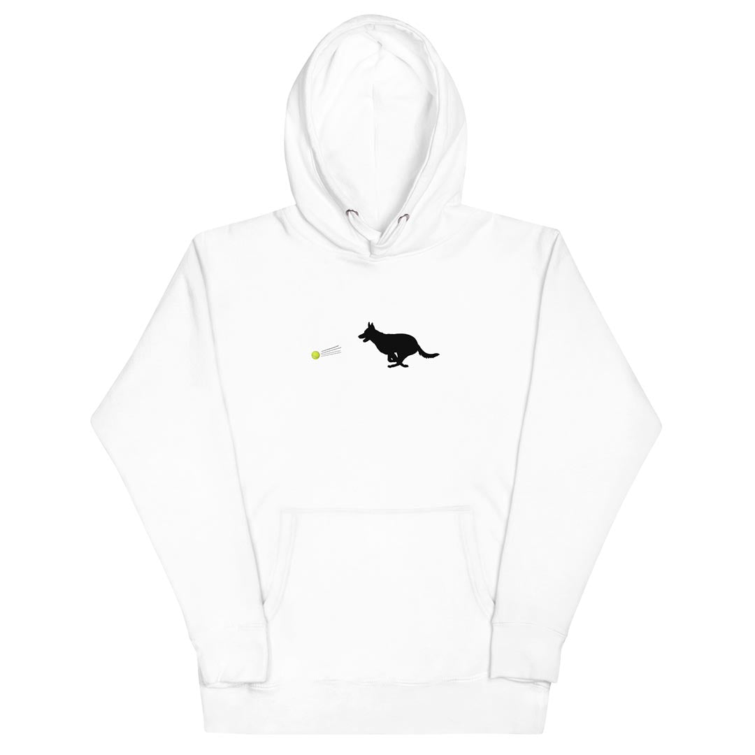 Ball Chaser German Shepherd Lovers Hoodie white color - GSD Colony