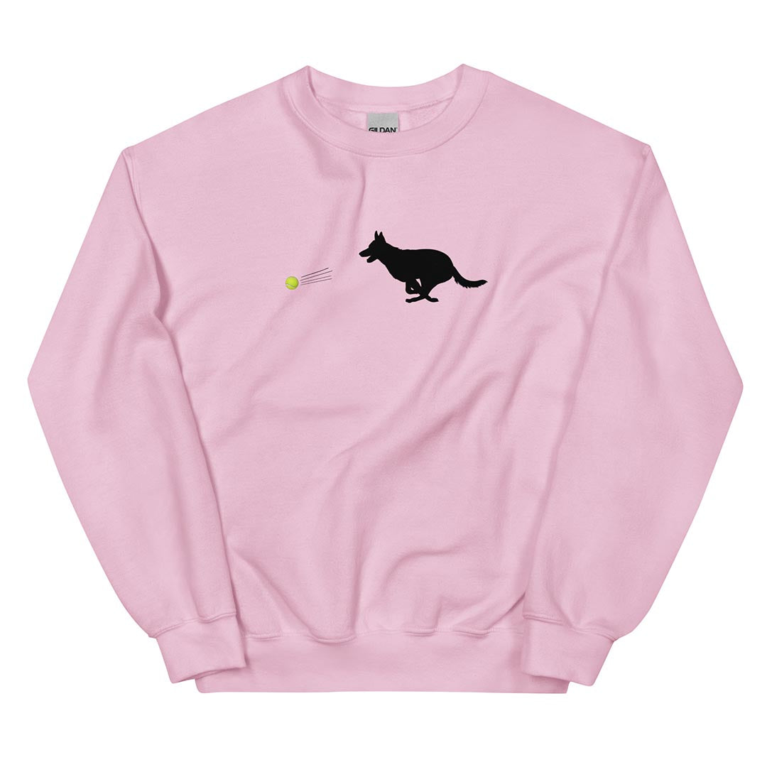 Ball chaser German Shepherd lovers sweatshirt pink color - GSD Colony