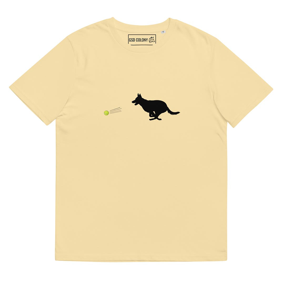 Ball chaser German Shepherd lovers T-Shirt yellow color - GSD Colony