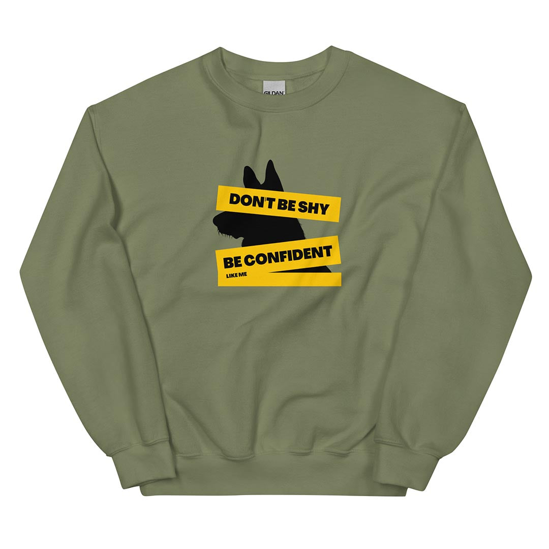 Be confident like me German Shepherd lovers sweatshirt green color - GSD Colony