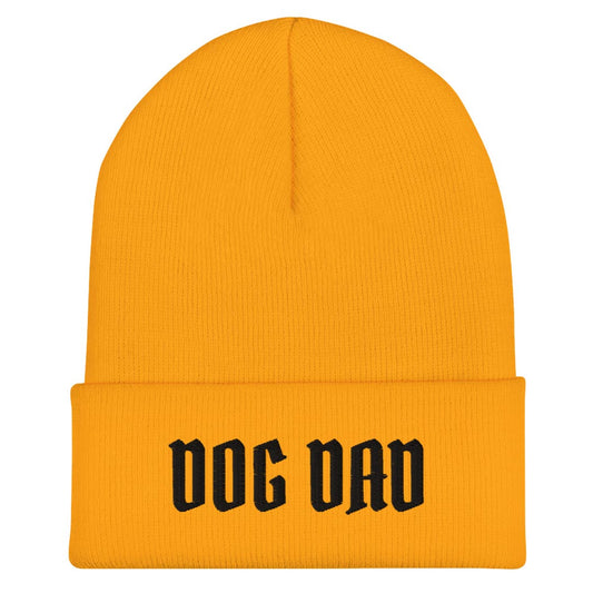 Beanie dog dad hat made for German Shepherd lovers and owners, yellow colors - GSD Colony