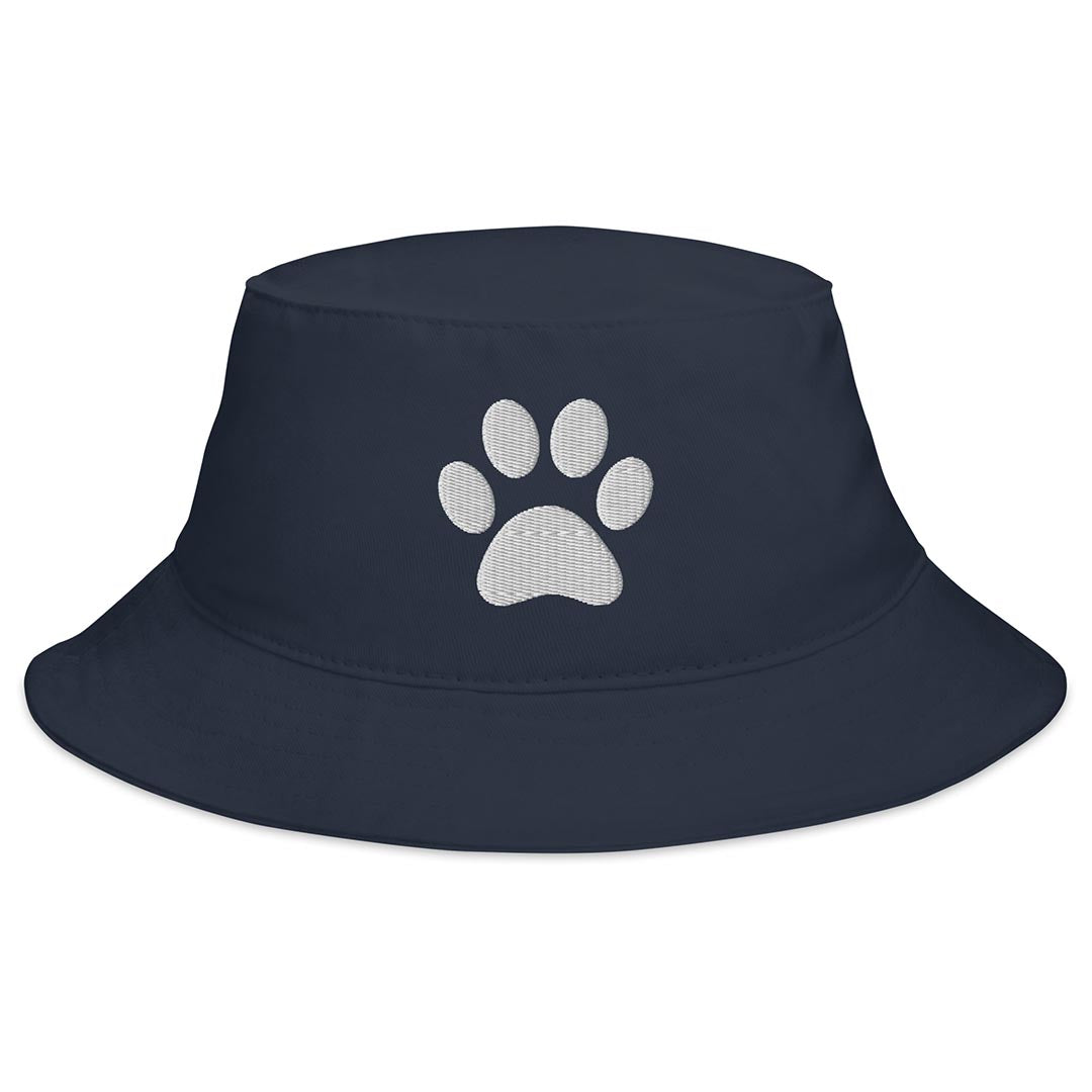 Bucket paw hat made for German Shepherd lovers and owners, navy blue color - GSD Colony