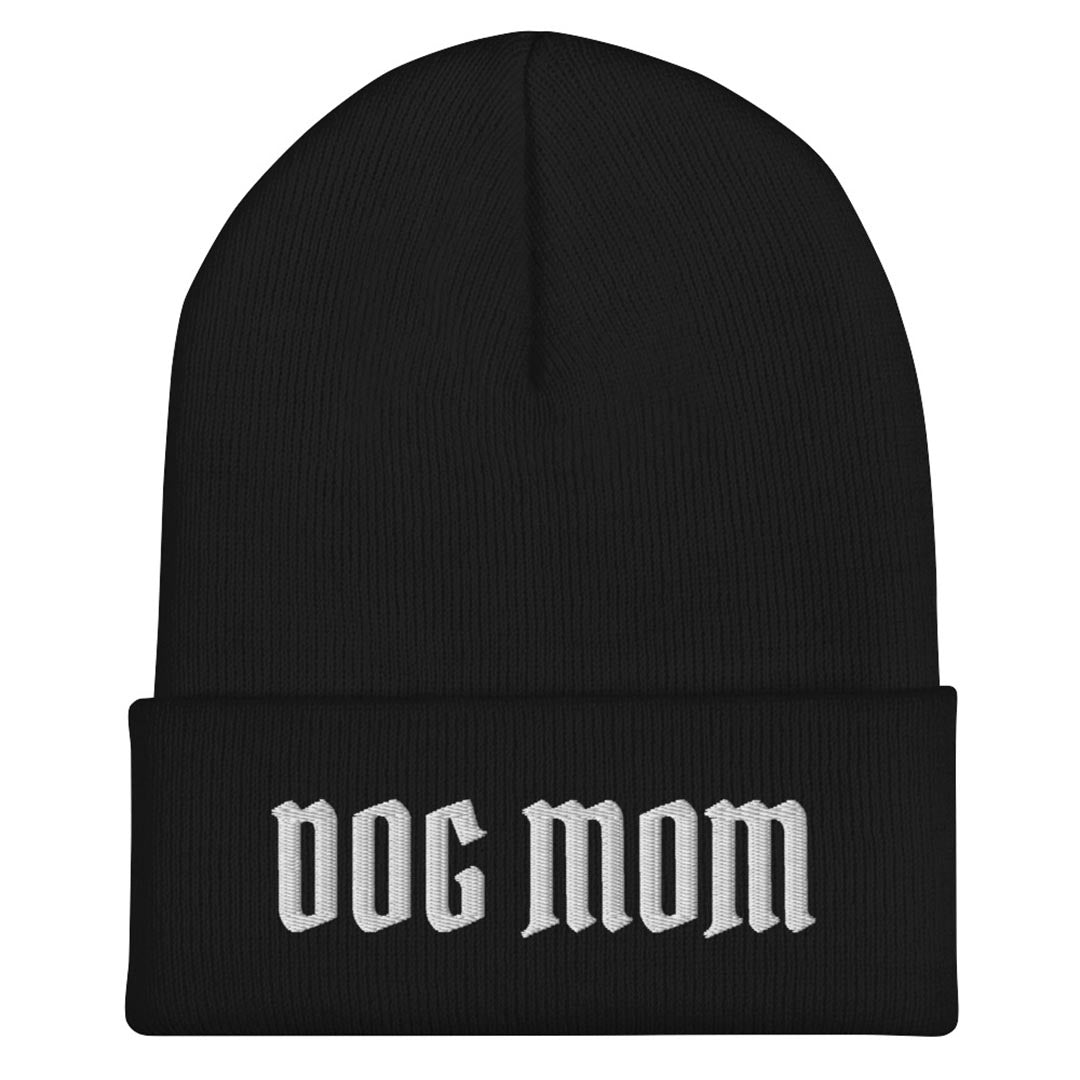 Dog mom beanie hat made for German Shepherd lovers and owners, black color - GSD Colony