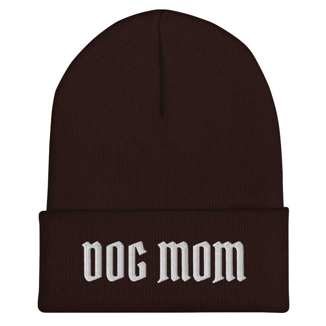 Dog mom beanie hat made for German Shepherd lovers and owners, brown color - GSD Colony