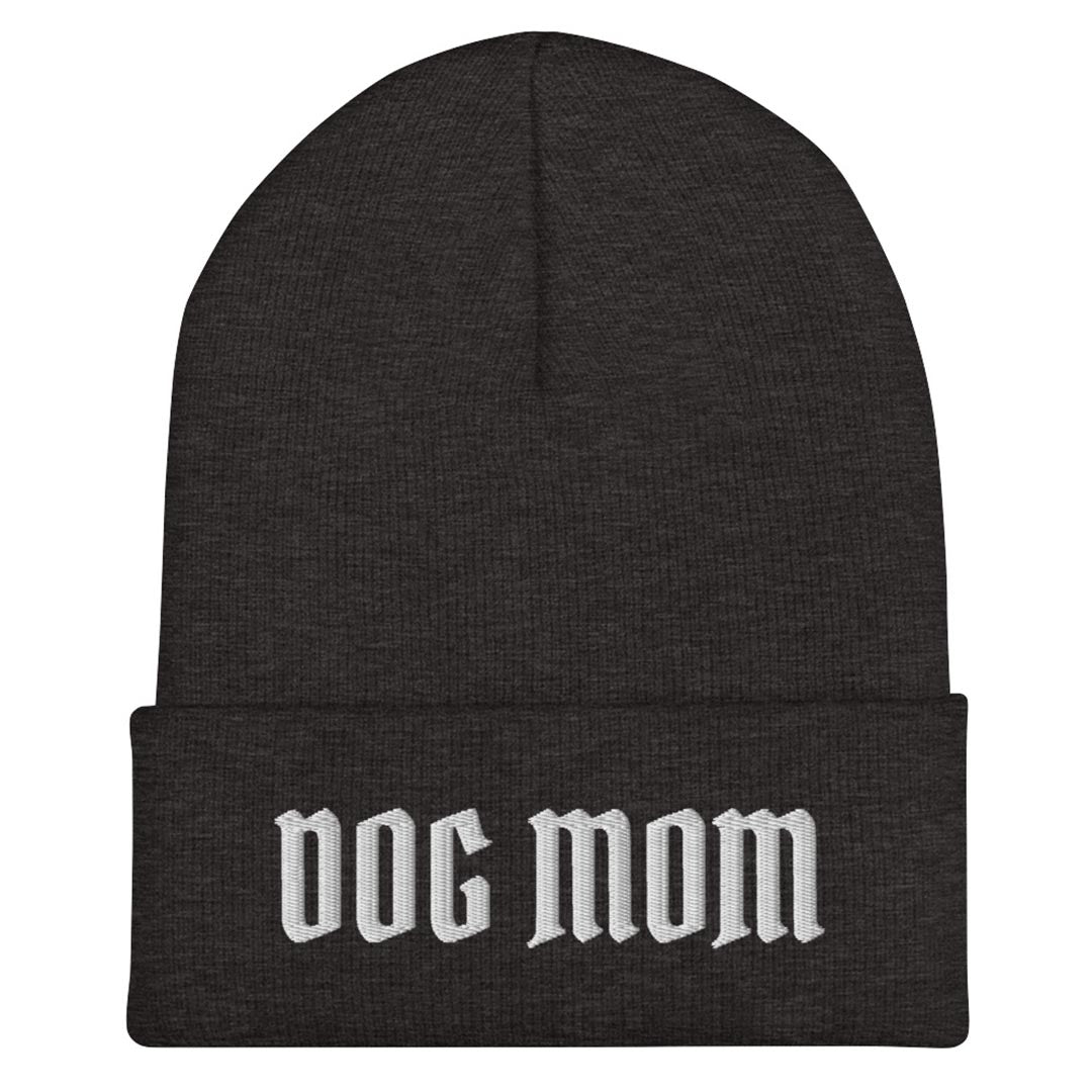 Dog mom beanie hat made for German Shepherd lovers and owners, grey color - GSD Colony
