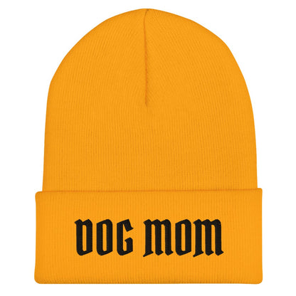 Dog mom beanie hat made for German Shepherd lovers and owners, yellow color - GSD Colony