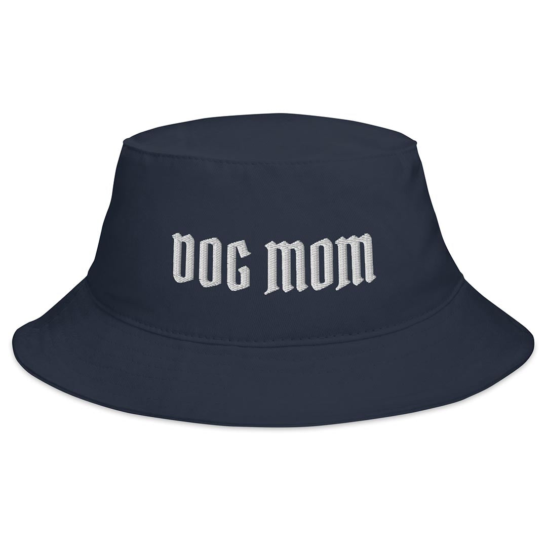 Dog Mom Bucket Hat made for German Shepherd lovers and owners, navy blue color - GSD Colony