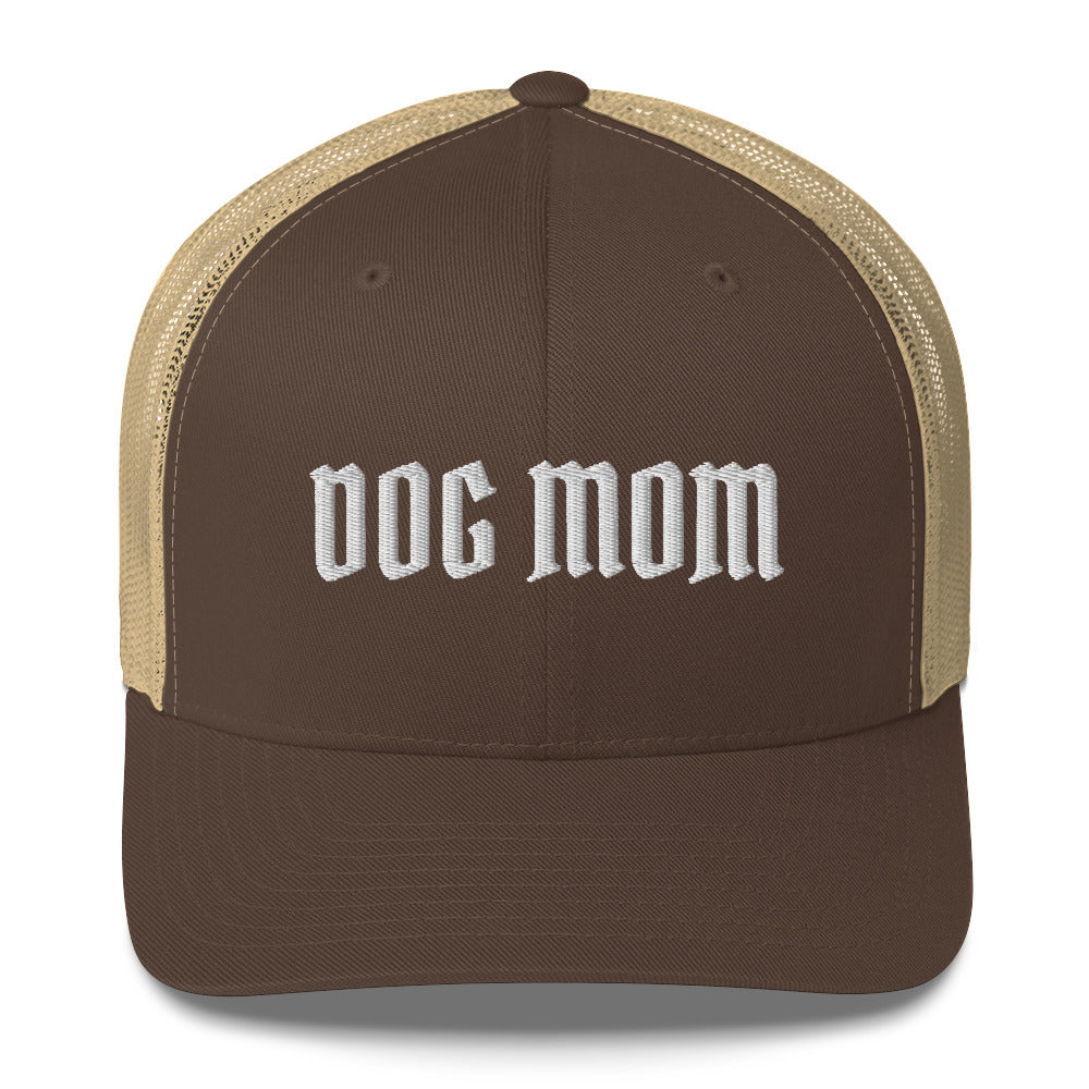 Dog mom trucker hat made for German Shepherd lovers and owners, brown color - GSD Colony