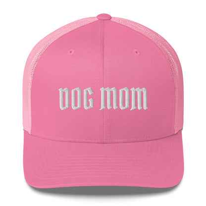 Dog mom trucker hat made for German Shepherd lovers and owners, pink color - GSD Colony