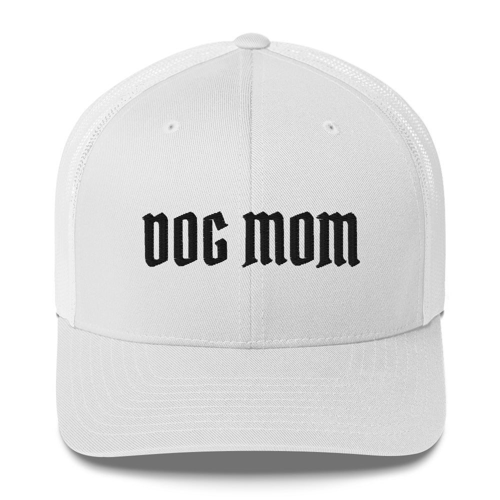 Dog mom trucker hat made for German Shepherd lovers and owners, white color - GSD Colony