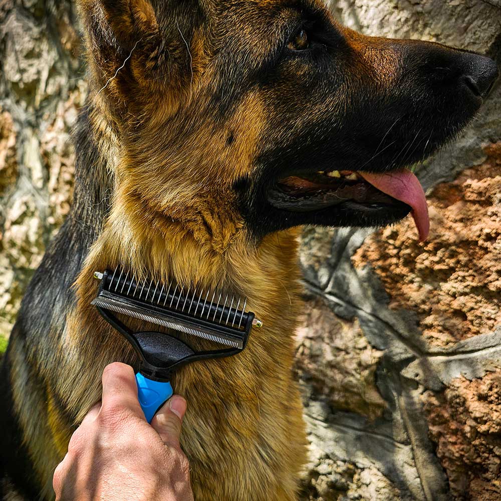 Doublester® German Shepherd 2 in 1 grooming brush