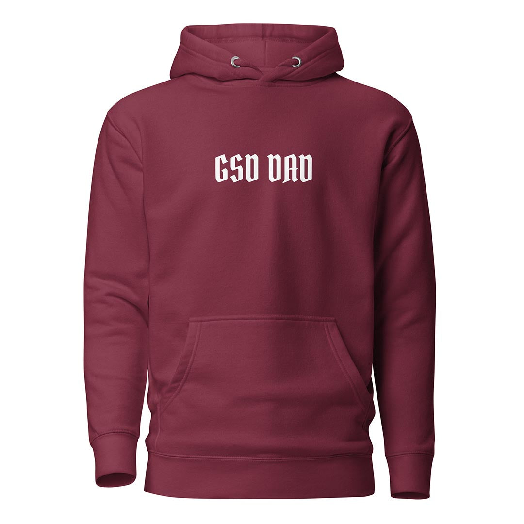 GSD Dad hoodie for German Shepherd owners and lovers, red color - GSD Colony