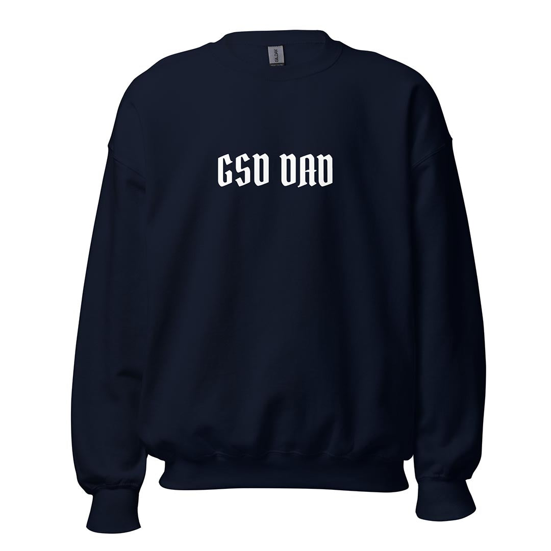 GSD Dad Sweatshirt made for German Shepherd owners and lovers, navy blue color - GSD Colony