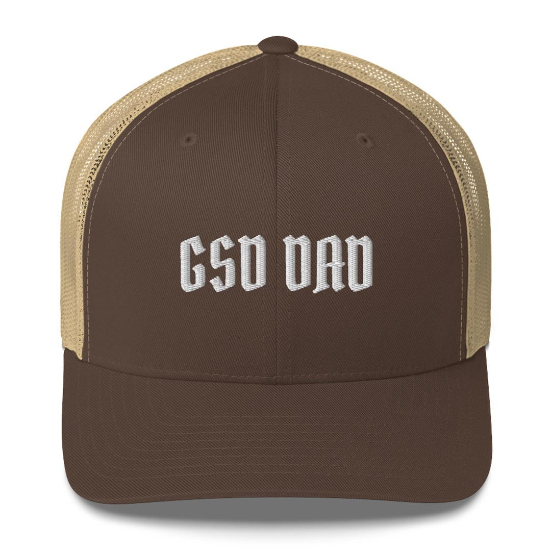 GSD Dad trucker cap made for German Shepherd lovers and owners, brown color - GSD Colony