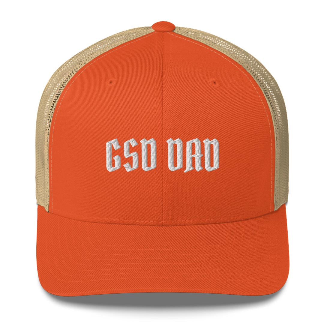GSD Dad trucker cap made for German Shepherd lovers and owners, orange color - GSD Colony