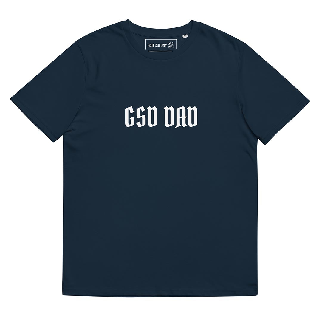 GSD Dad T-Shirt Made for German Shepherd lovers and owners, navy blue color - GSD Colony