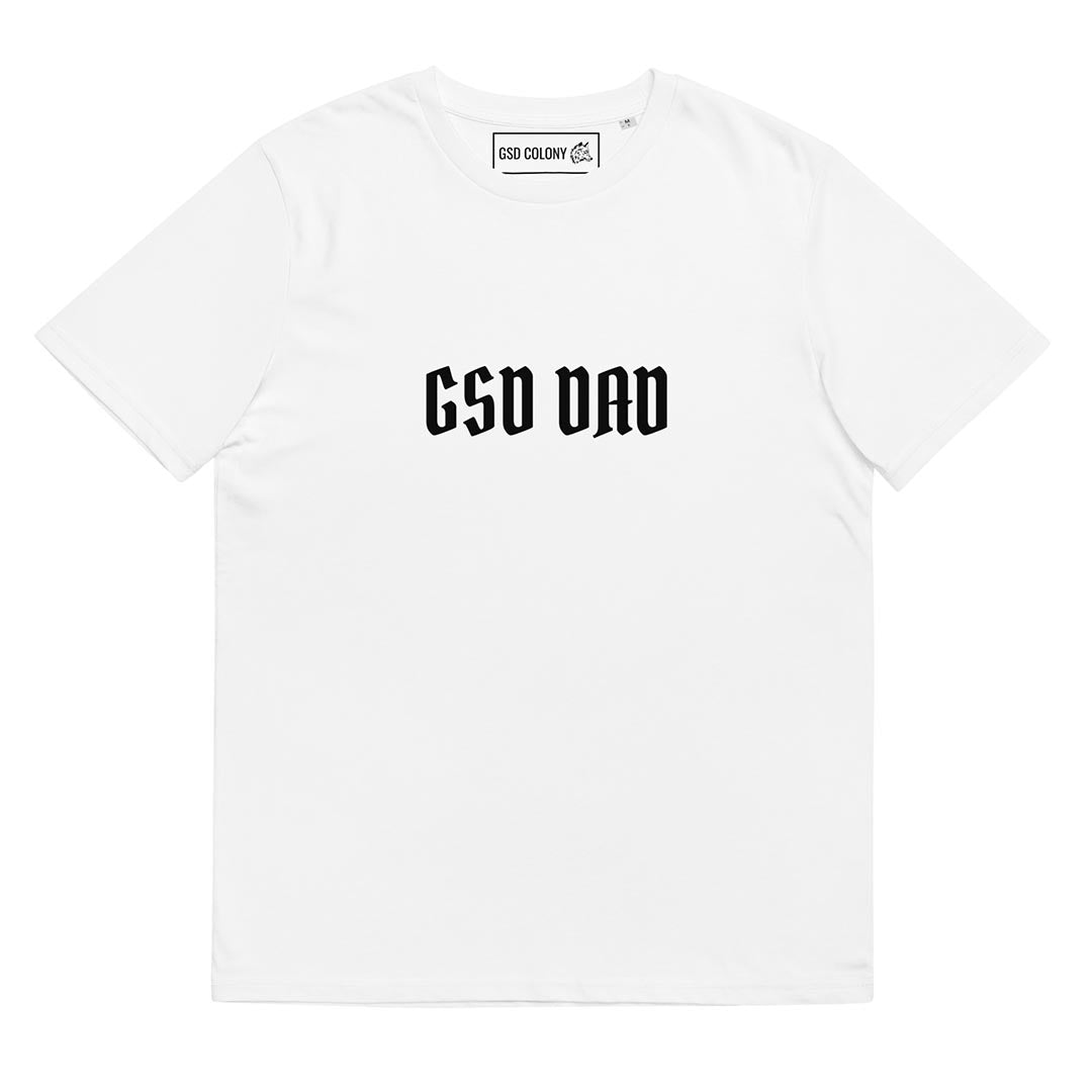 GSD Dad T-Shirt Made for German Shepherd lovers and owners, white color - GSD Colony