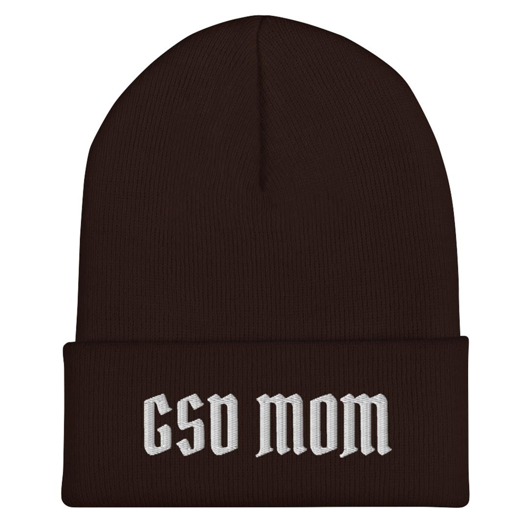 GSD Mom Beanie hat made for German Shepherd lovers and owners, brown color - GSD Colony
