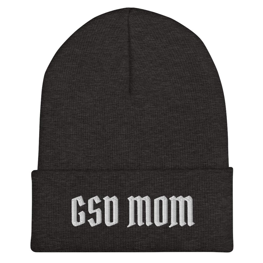 GSD Mom Beanie hat made for German Shepherd lovers and owners, grey color - GSD Colony