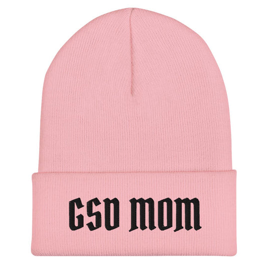 GSD Mom Beanie hat made for German Shepherd lovers and owners, pink color - GSD Colony