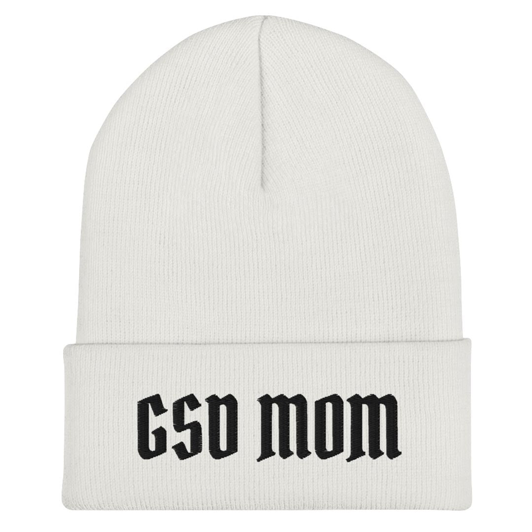 GSD Mom Beanie hat made for German Shepherd lovers and owners, white color - GSD Colony
