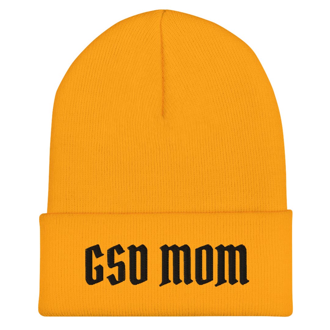 GSD Mom Beanie hat made for German Shepherd lovers and owners, yellow color - GSD Colony