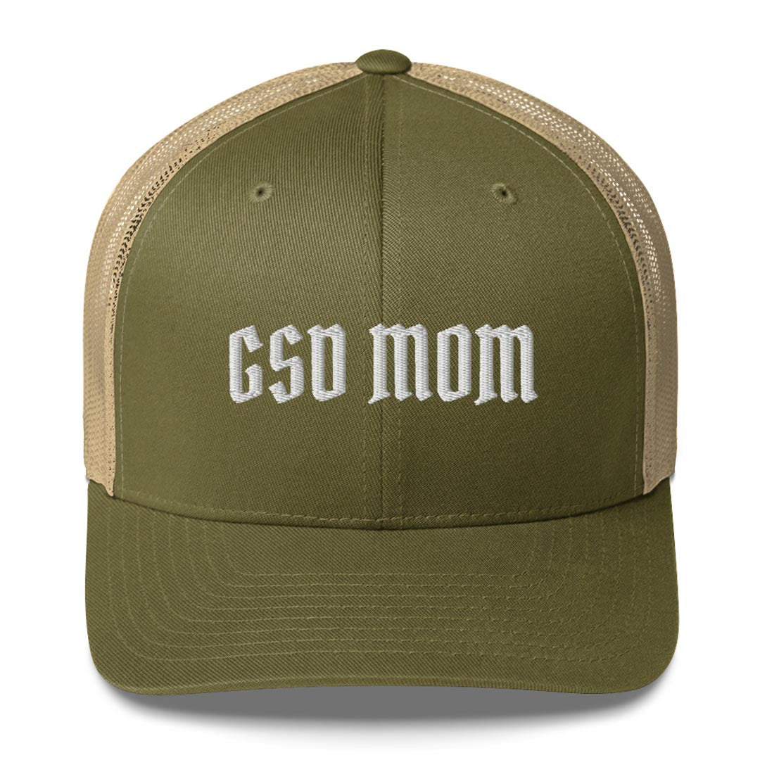 GSD Mom trucker hat made for German Shepherd lovers and owners, green color - GSD Colony