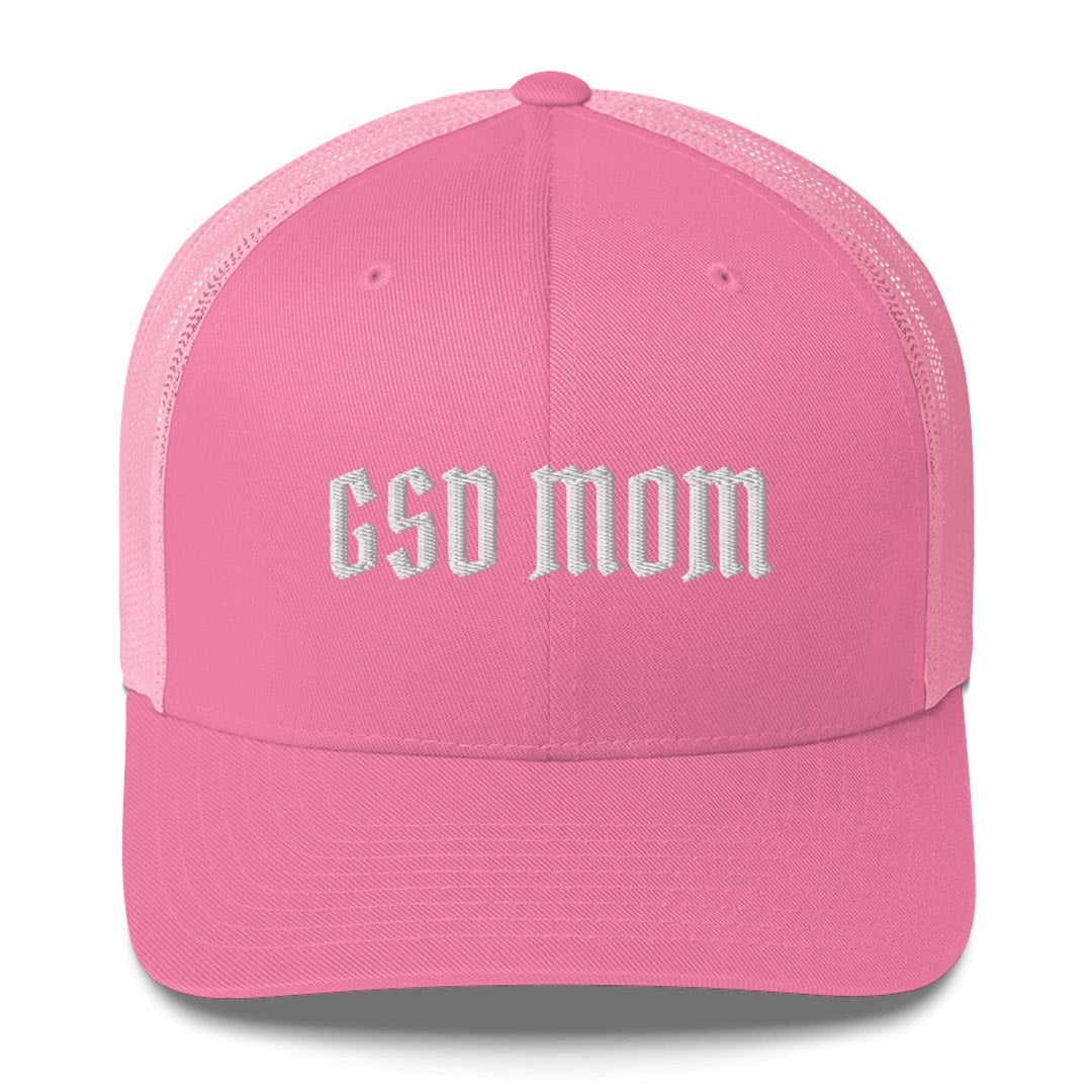 GSD Mom trucker hat made for German Shepherd lovers and owners, pink color - GSD Colony