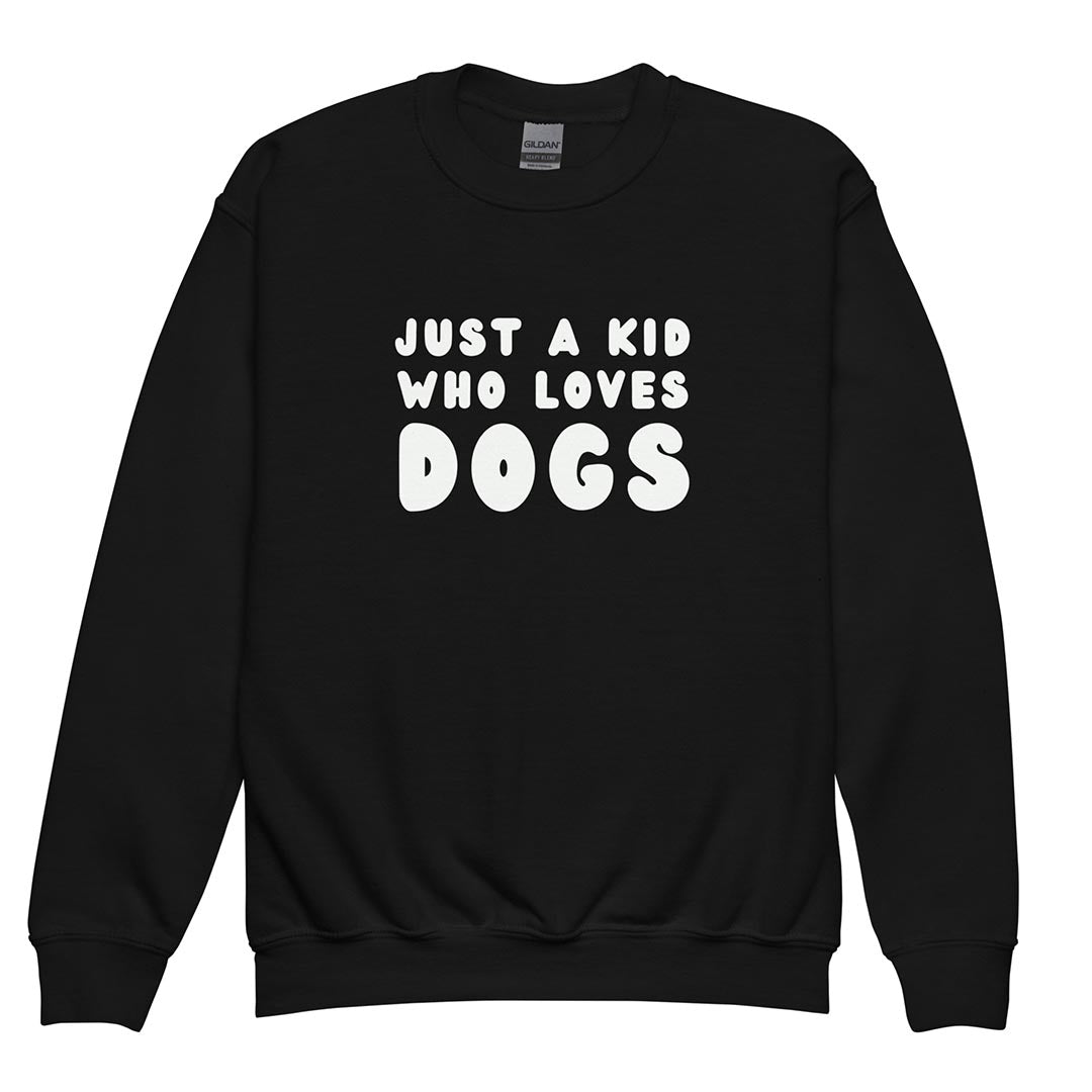 Just a kid who loves dogs sweatshirt for German Shepherd lovers, black color - GSD Colony
