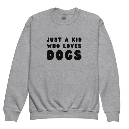 Just a kid who loves dogs sweatshirt for German Shepherd lovers, grey color - GSD Colony