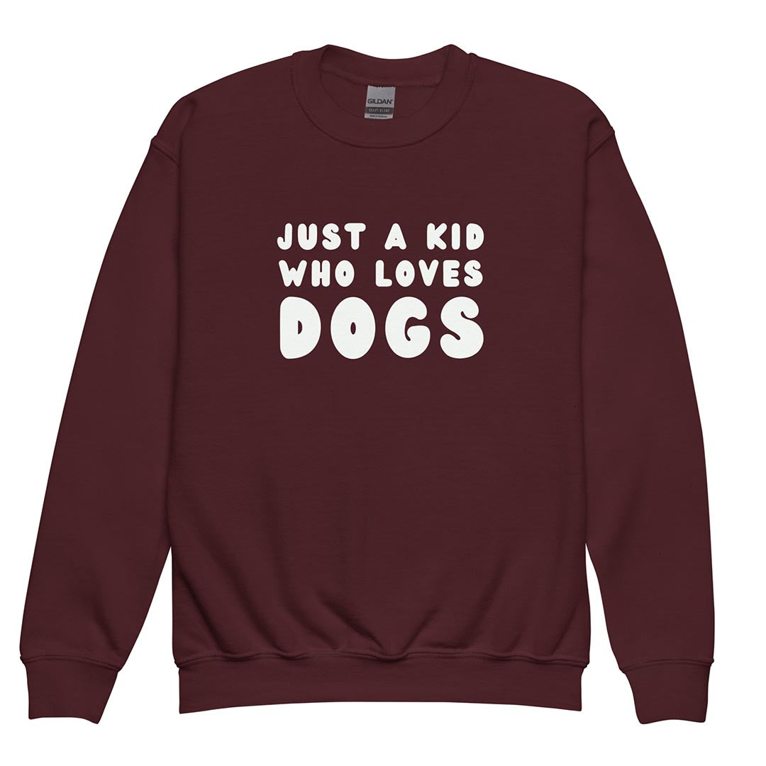 Just a kid who loves dogs sweatshirt for German Shepherd lovers, red color - GSD Colony