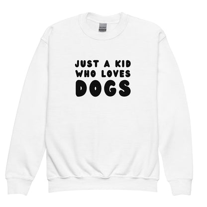 Just a kid who loves dogs sweatshirt for German Shepherd lovers, white color - GSD Colony