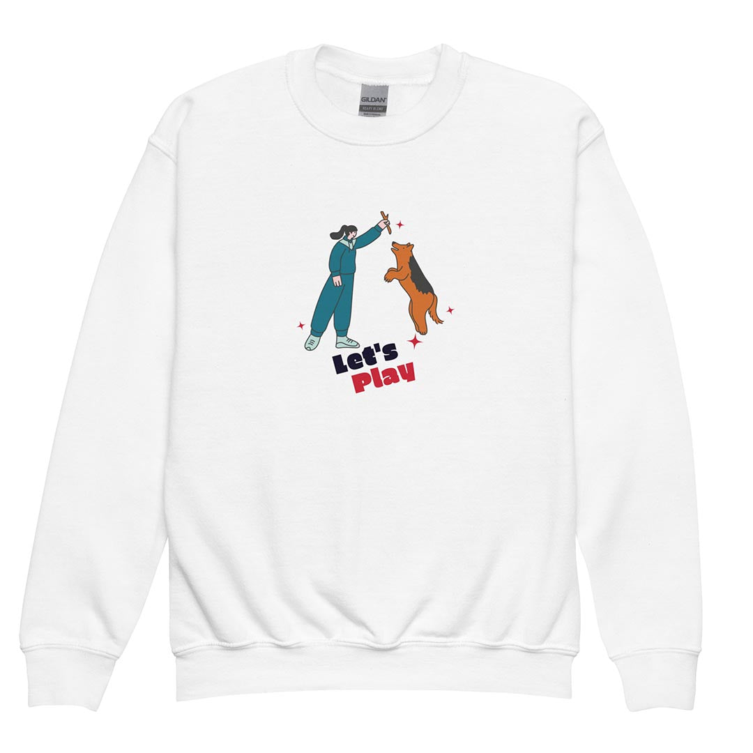 Let's play kid sweatshirt made for German Shepherd lovers, white color - GSD Colony