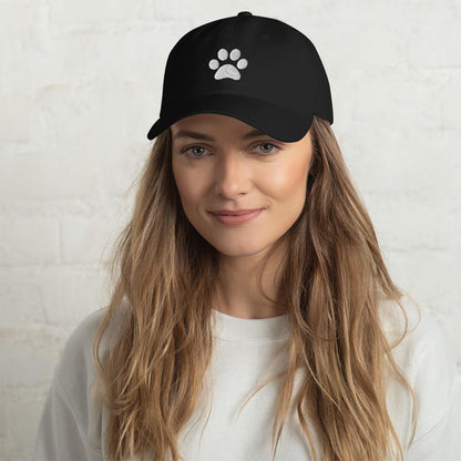 Paw print dad hat made for German Shepherd lovers and owners, black color - GSD Colony