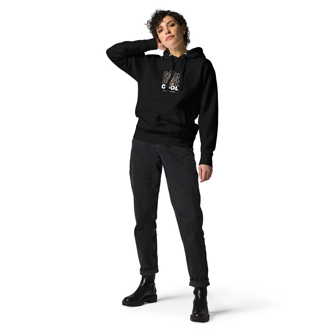 Model in Stay cool German Shepherd premium black hoodie - GSD Colony