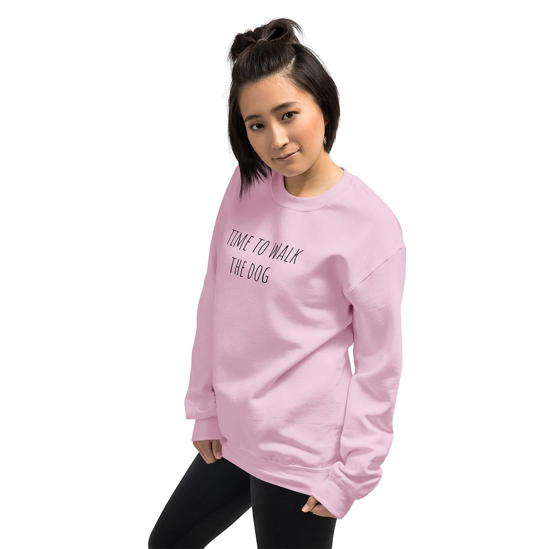 Model in Time to walk the dog German Shepherd lovers Sweatshirt pink color - GSD Colony