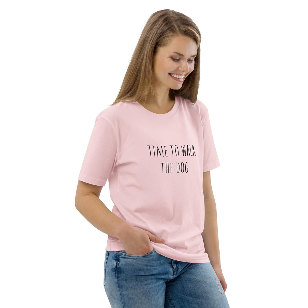 Model in Time to walk the dog German Shepherd lovers T-Shirt pink color - GSD Colony