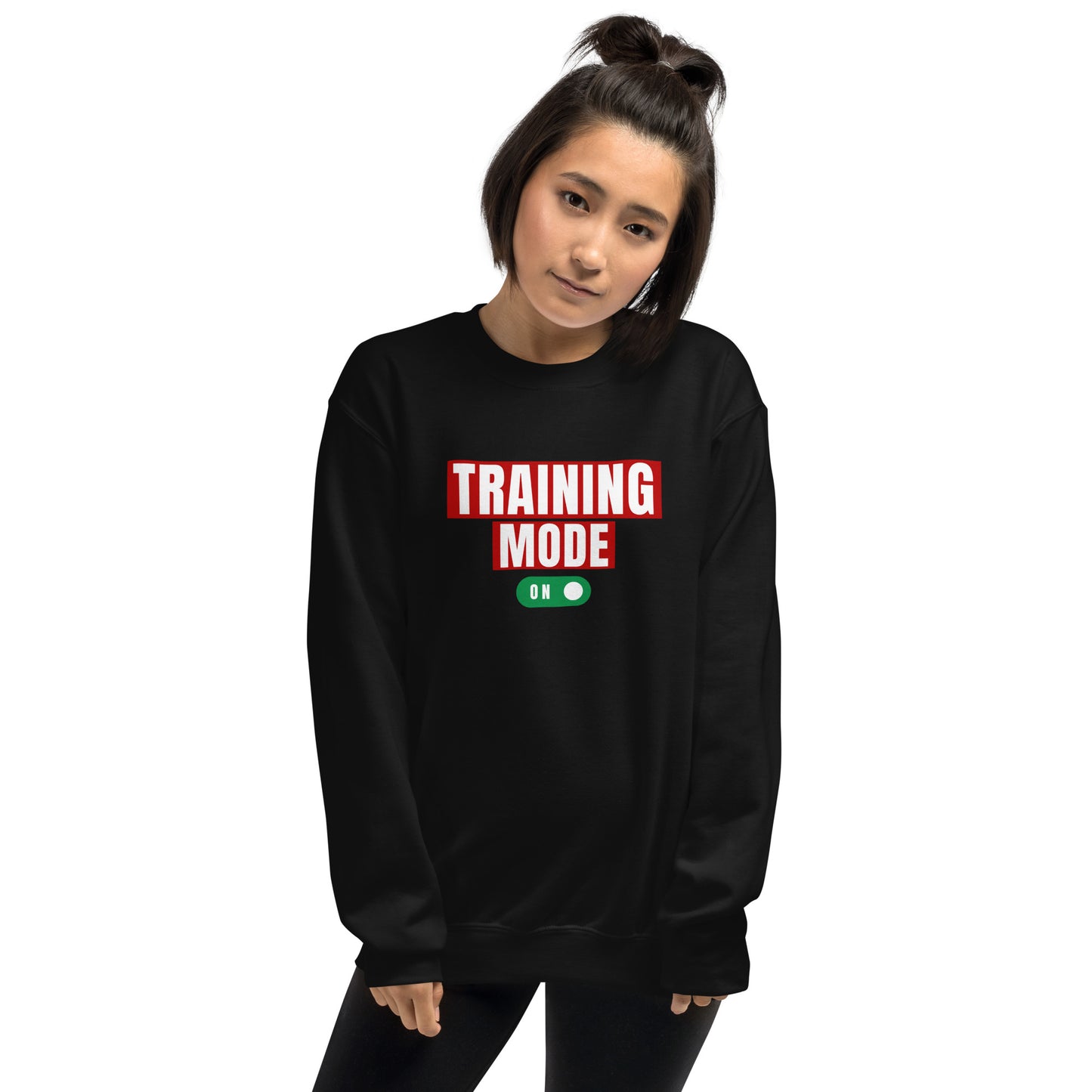 Model in Training mode on German Shepherd dog lovers and owners sweatshirt, black color - GSD Colony