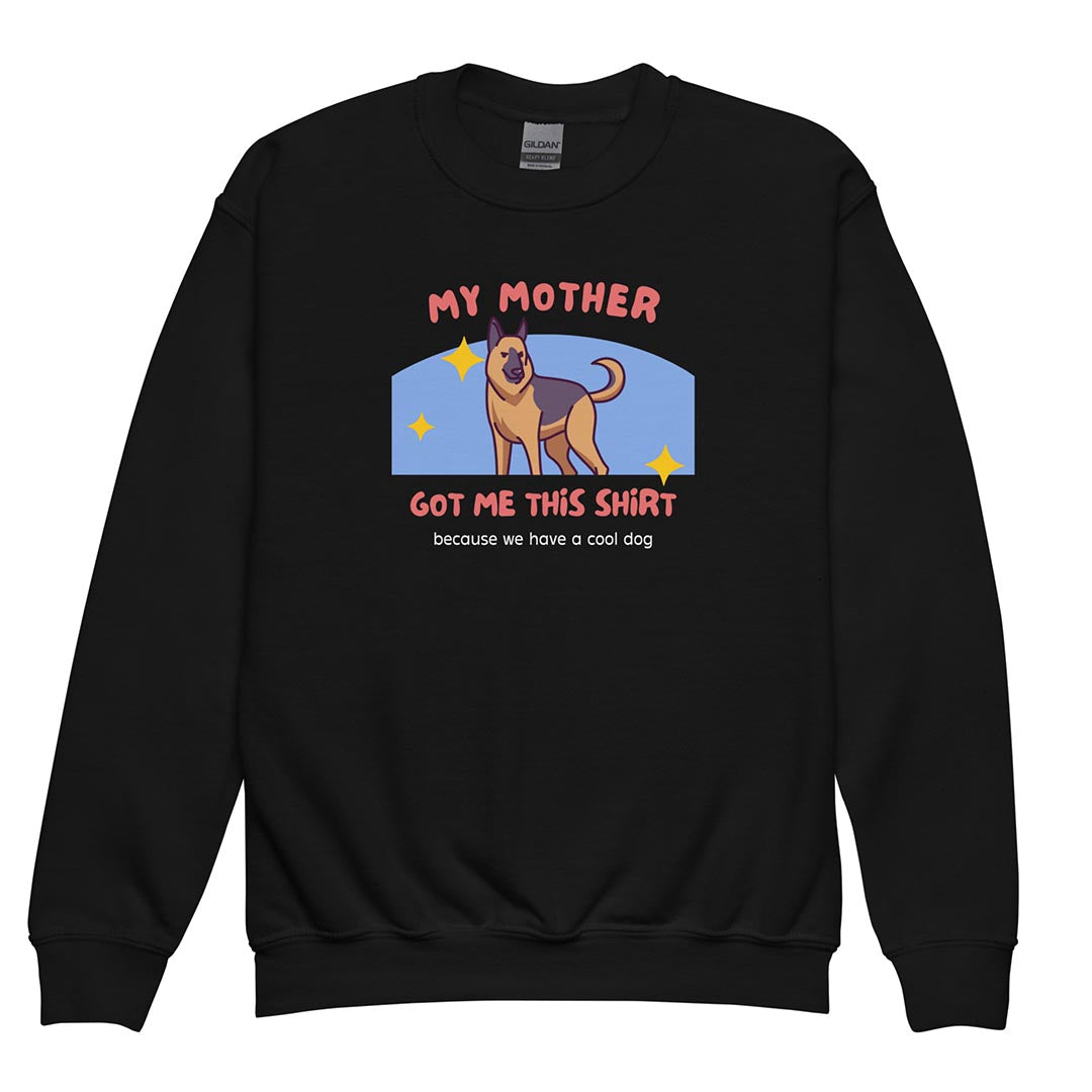 My mother got me this shirt sweatshirt for kids, black color - GSD Colony