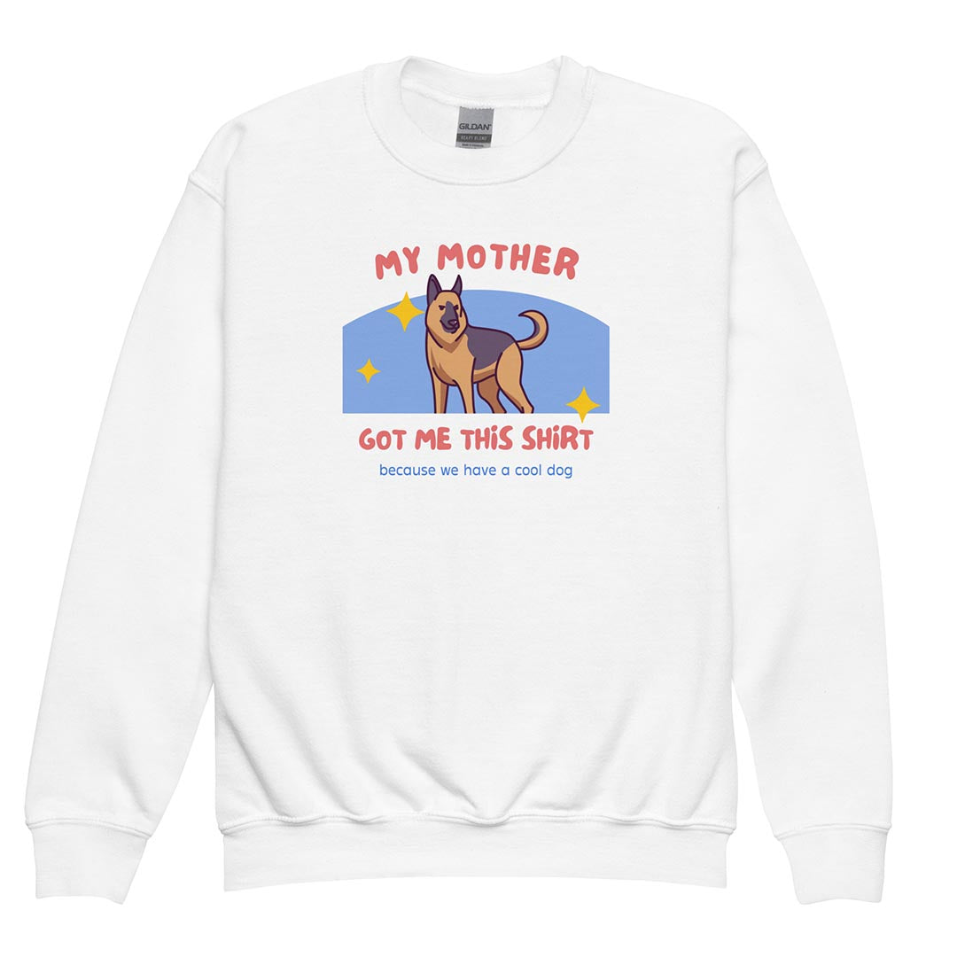 My mother got me this shirt sweatshirt for kids, white color - GSD Colony