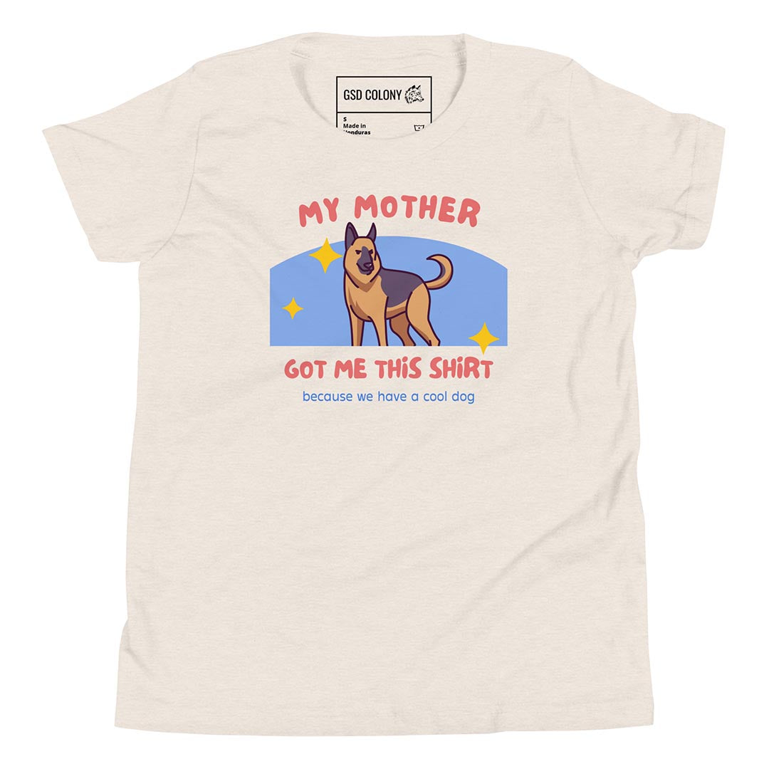 My mother got me this tshirt kid shirt for German Shepherd lovers, beige color - GSD Colony
