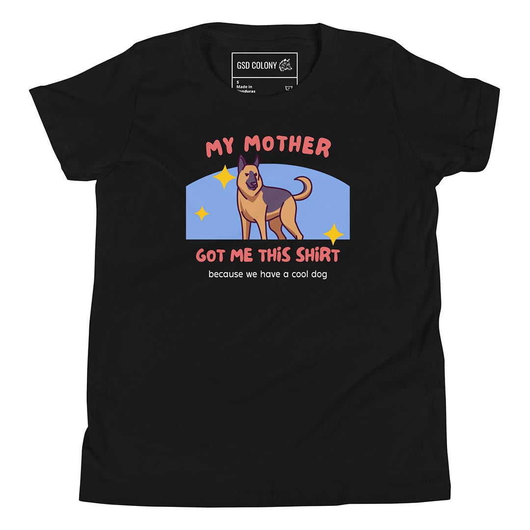 My mother got me this tshirt kid shirt for German Shepherd lovers, black color - GSD Colony
