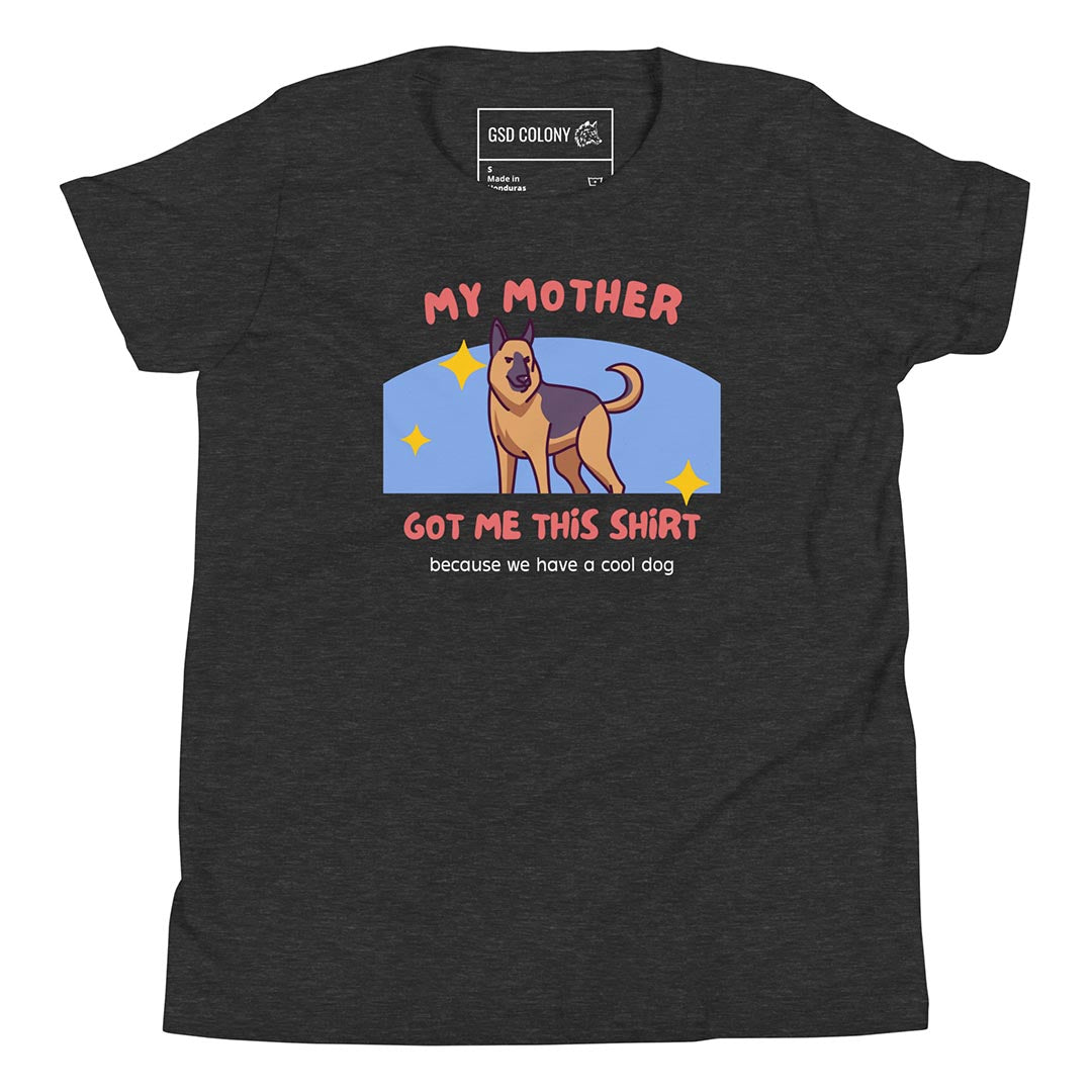 My mother got me this tshirt kid shirt for German Shepherd lovers, grey color - GSD Colony